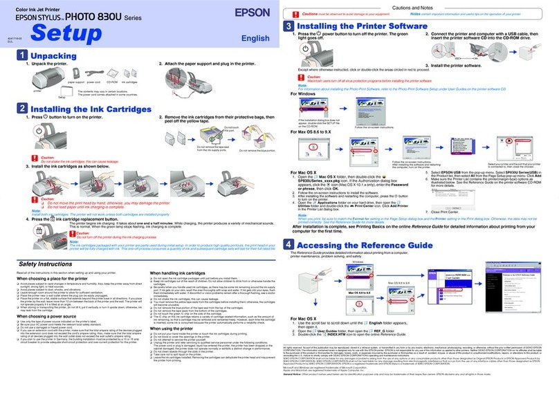 Epson Stylus Photo 830U Series Manual