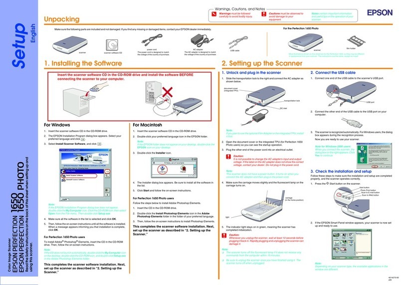Epson PERFECTION 1650 Manual