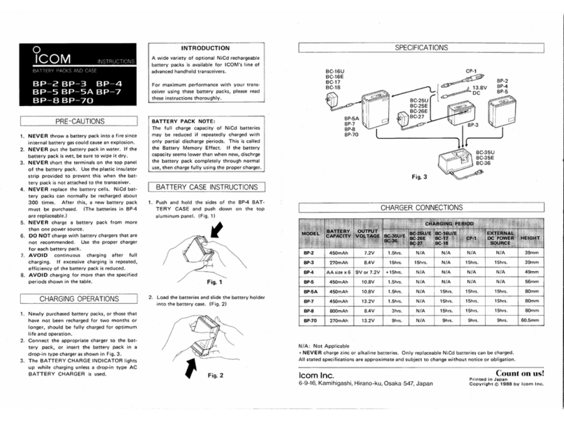 Icom BP-5A instructions