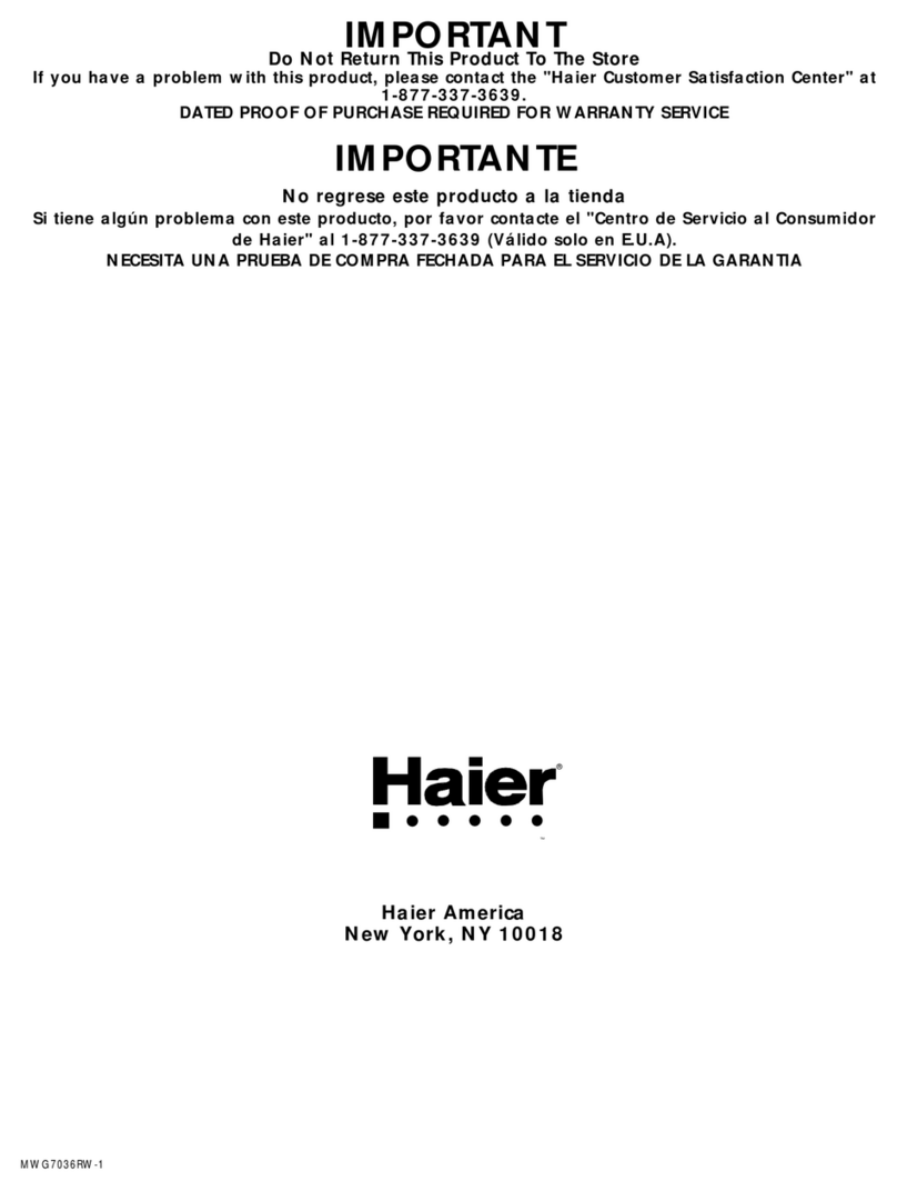 Haier MWG7036RW User manual Haier MWG7036RW User manual