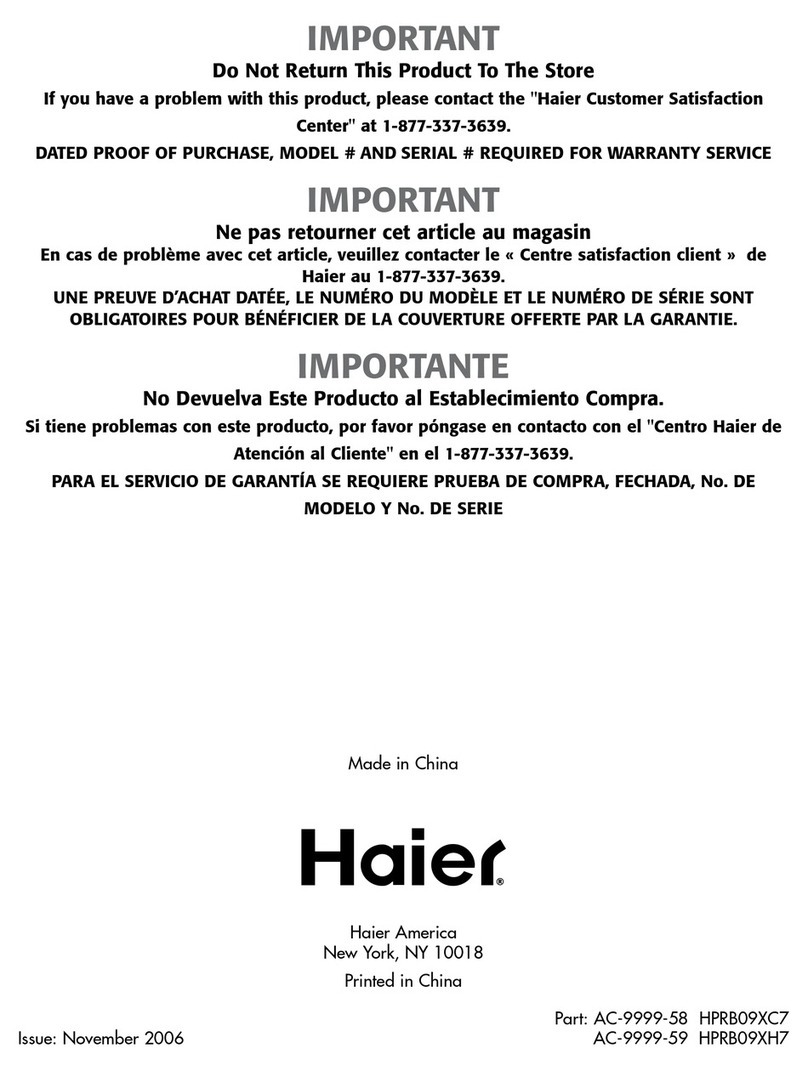 Haier HPR09XC7 User manual