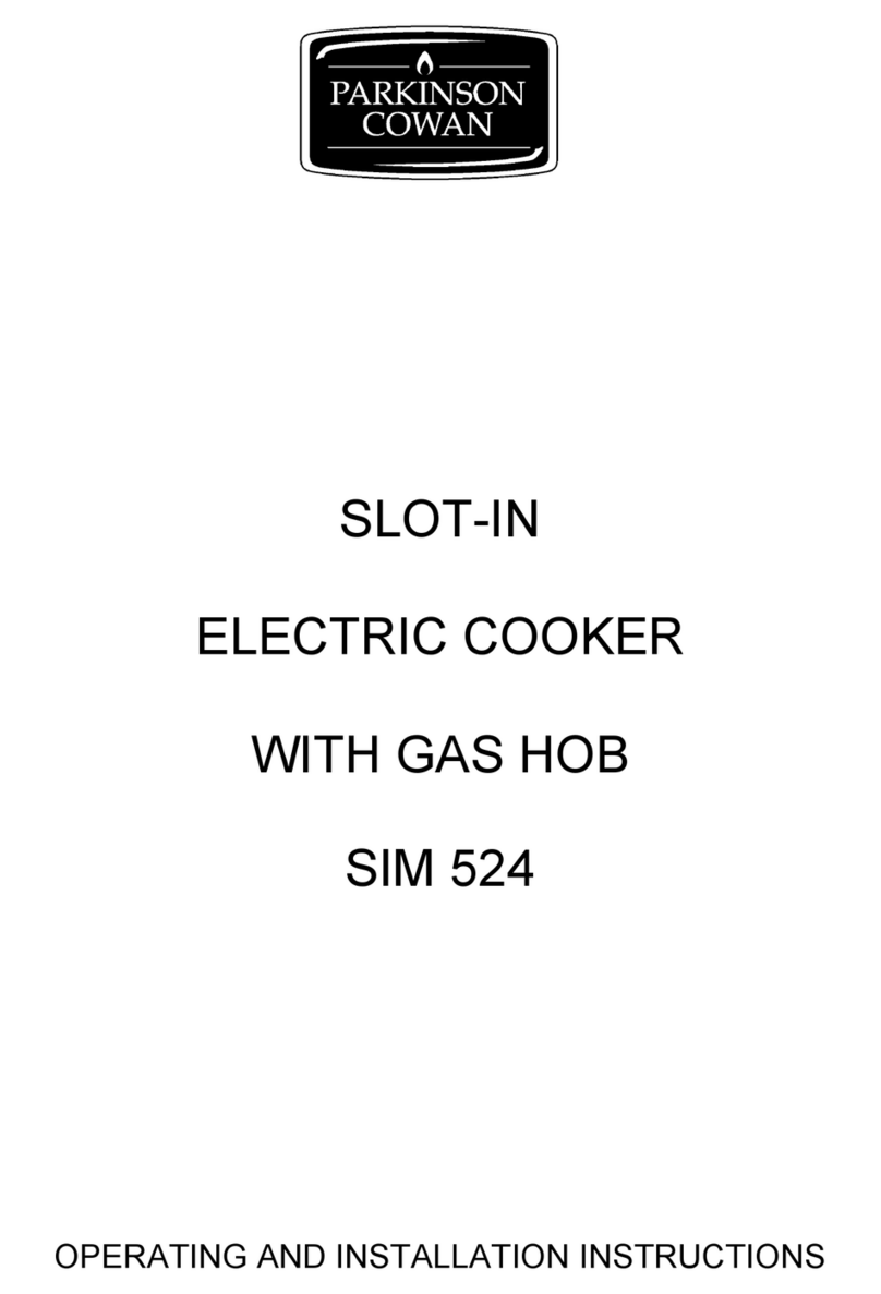 Parkinson Cowan SIM 524 Operating and installation instructions