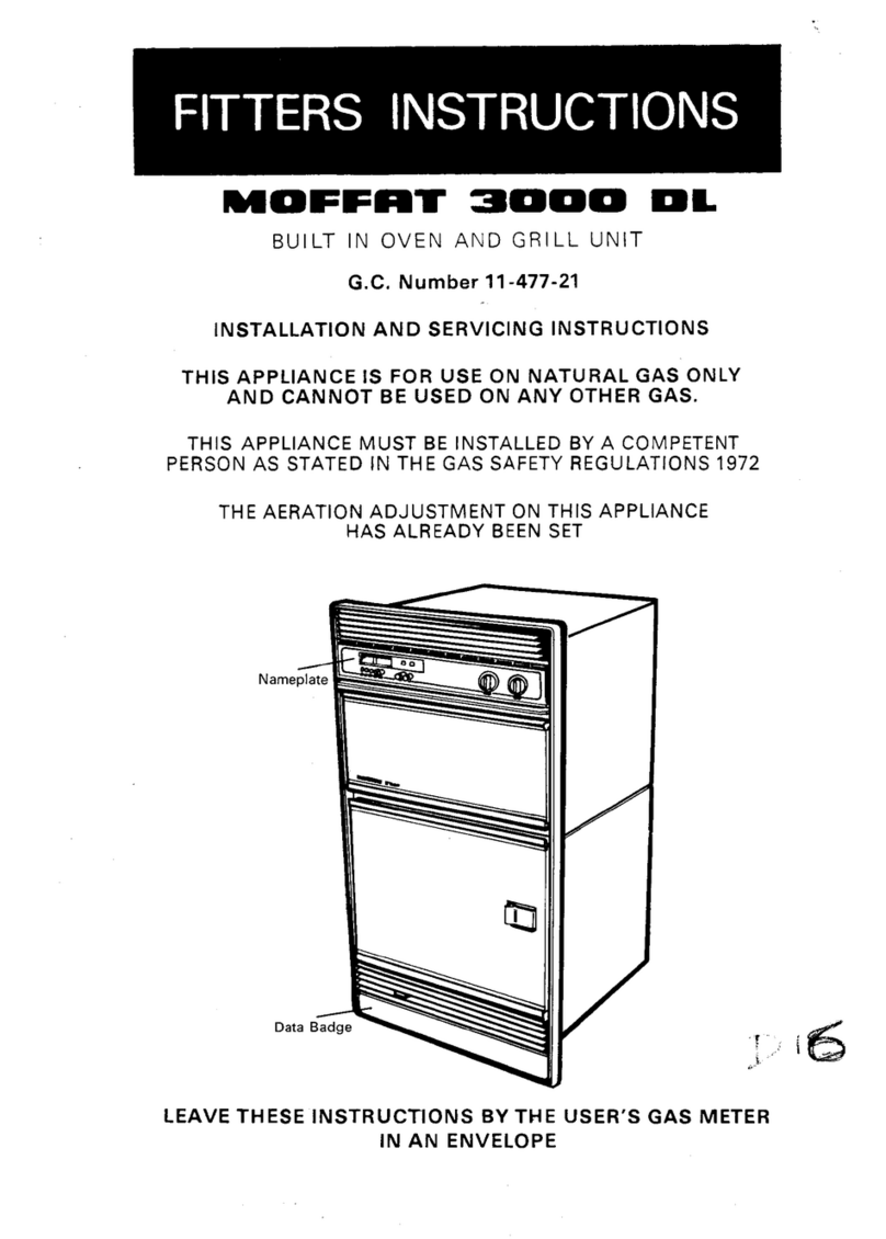 Moffat 3000 DL Fitting instructions