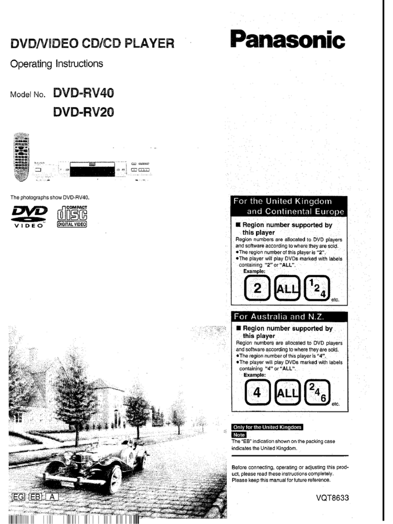 Panasonic DVD-RV20 User manual
