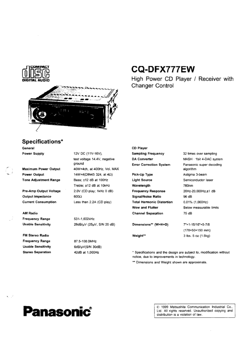Panasonic CQ-DFX777EW Specifications