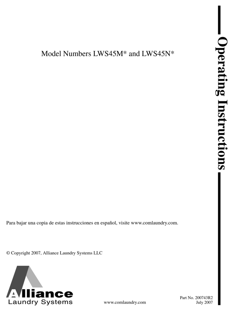 Alliance Laundry Systems LWS45M series User manual