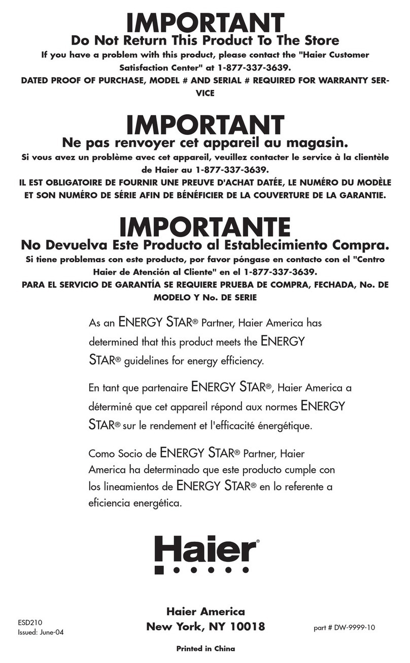 Haier ESD210 User manual