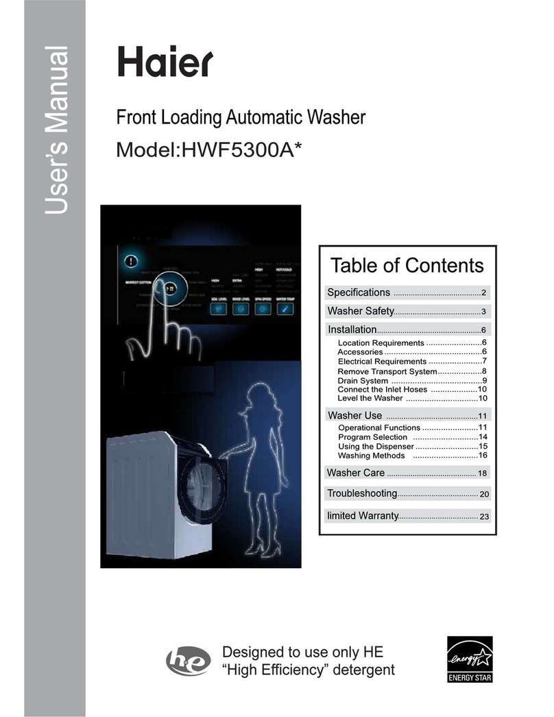 Haier HWF5300A Series User manual Haier HWF5300A Series User manual
