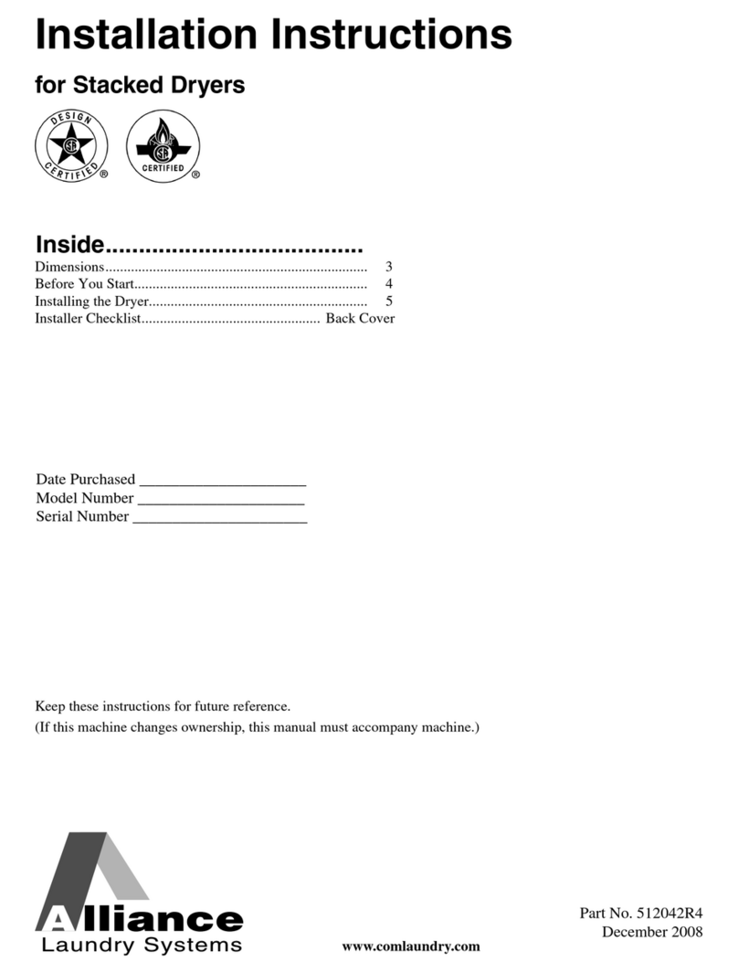 Alliance Laundry Systems 512042R4 User manual