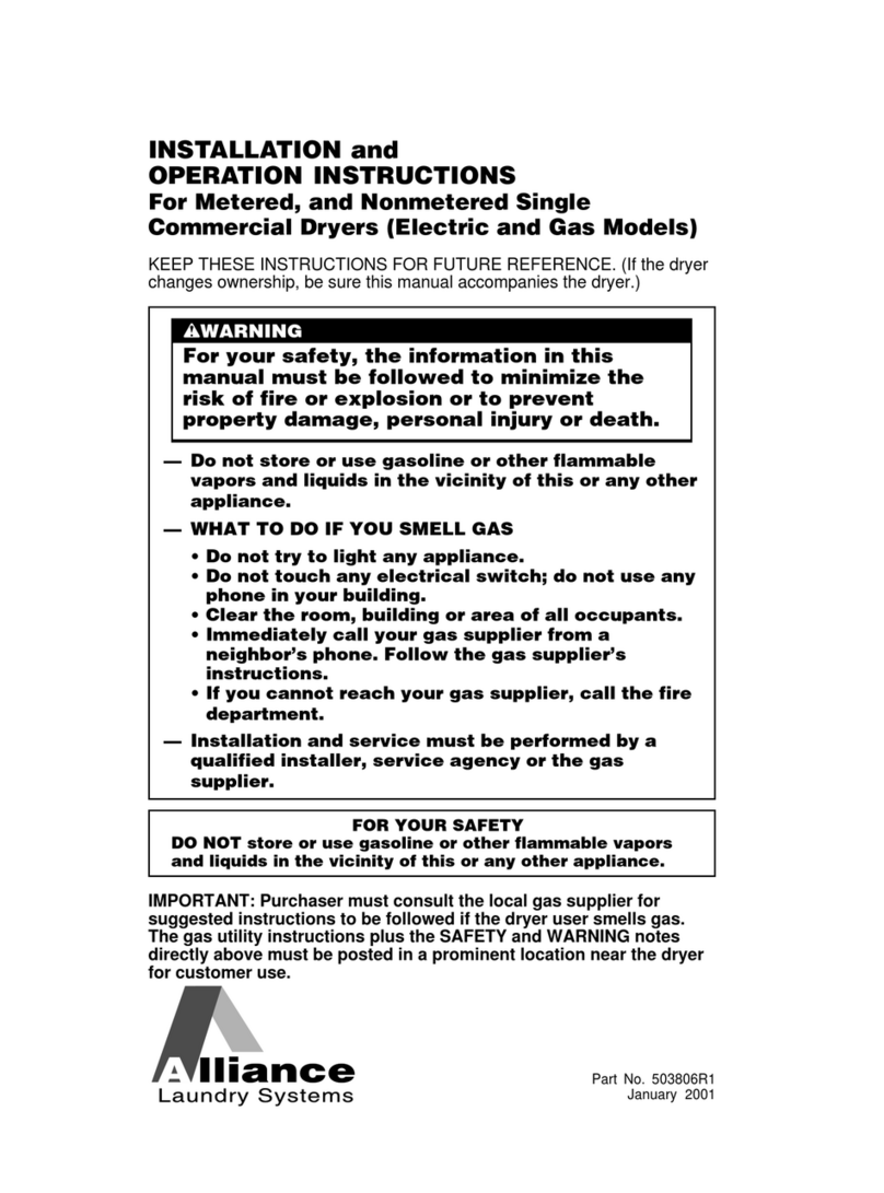 Alliance Laundry Systems 503806R1 User manual