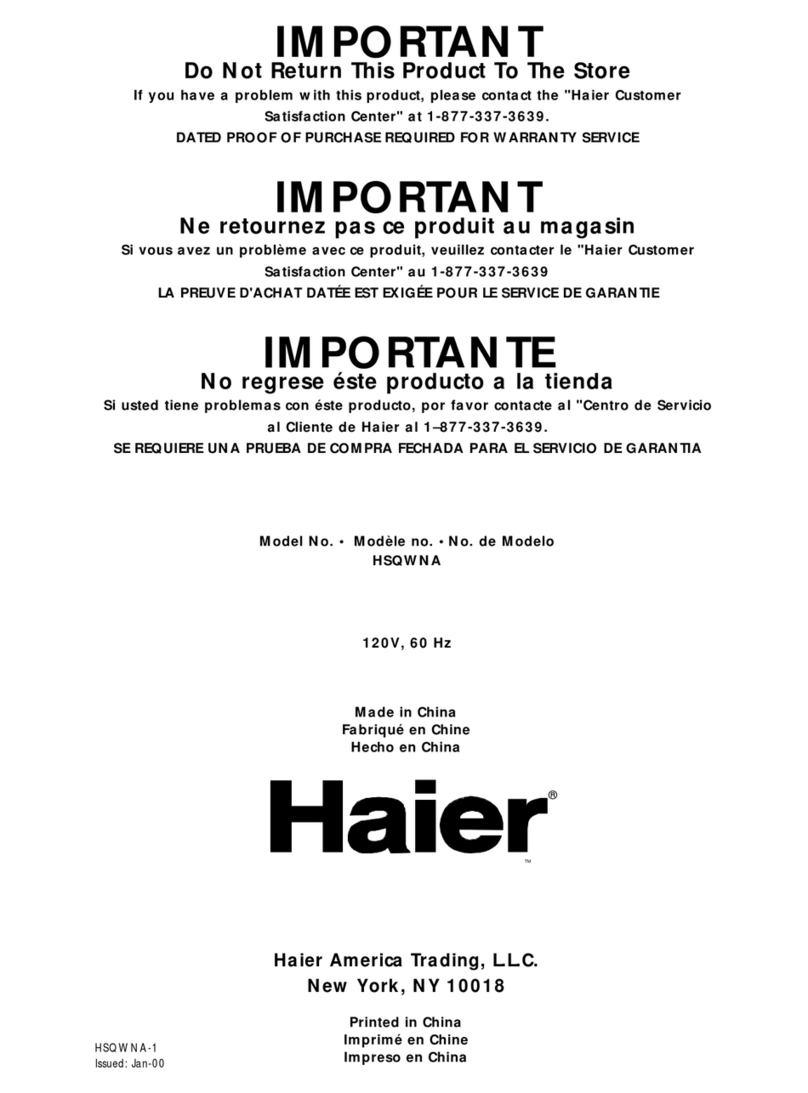 Haier HSQ04WNA User manual Haier HSQ04WNA User manual