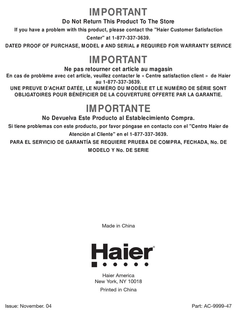 Haier HPR09XC5 - 9,000 BTU Portable Air... User manual
