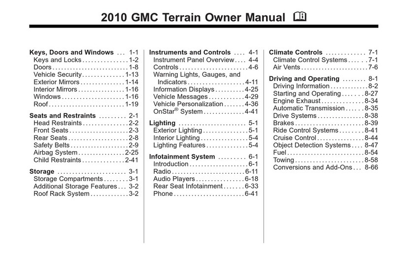 GMC GMC 2010 Terrain Navigation System owner's manual