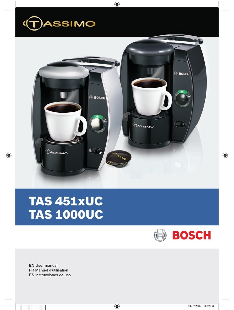 Bosch Tassimo TAS 1000UC User manual Bosch Tassimo TAS 1000UC User manual