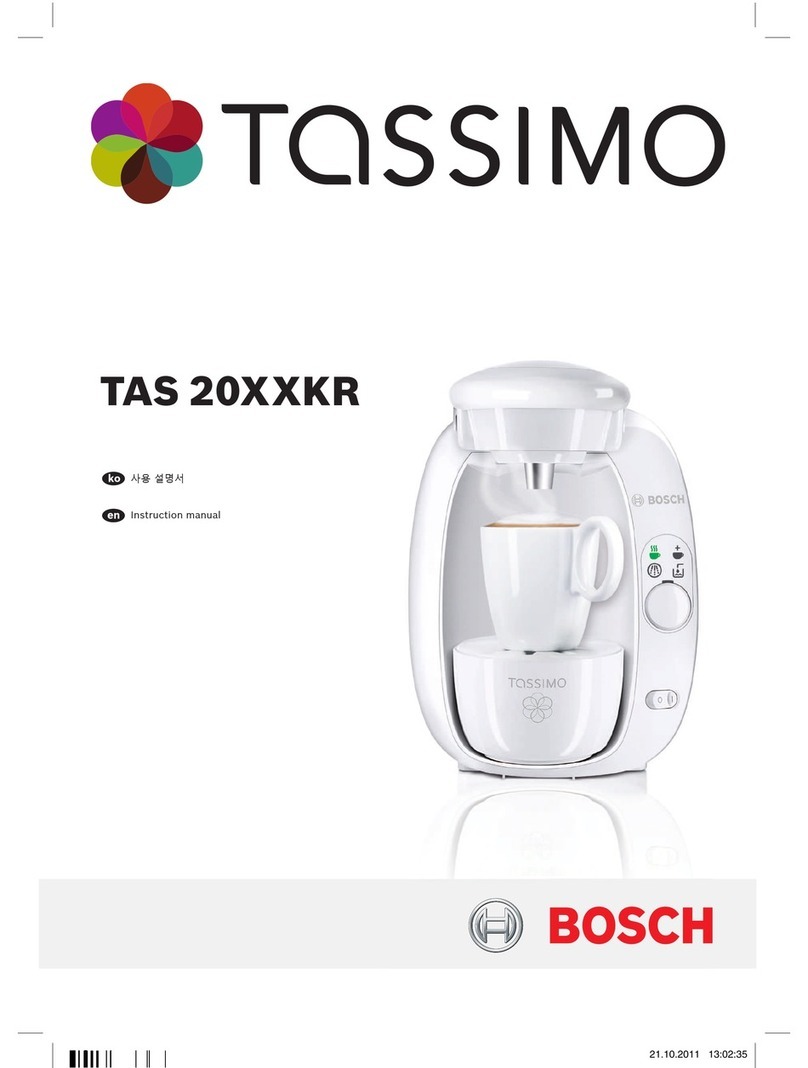 Bosch Tassimo TAS 20XXKR User manual