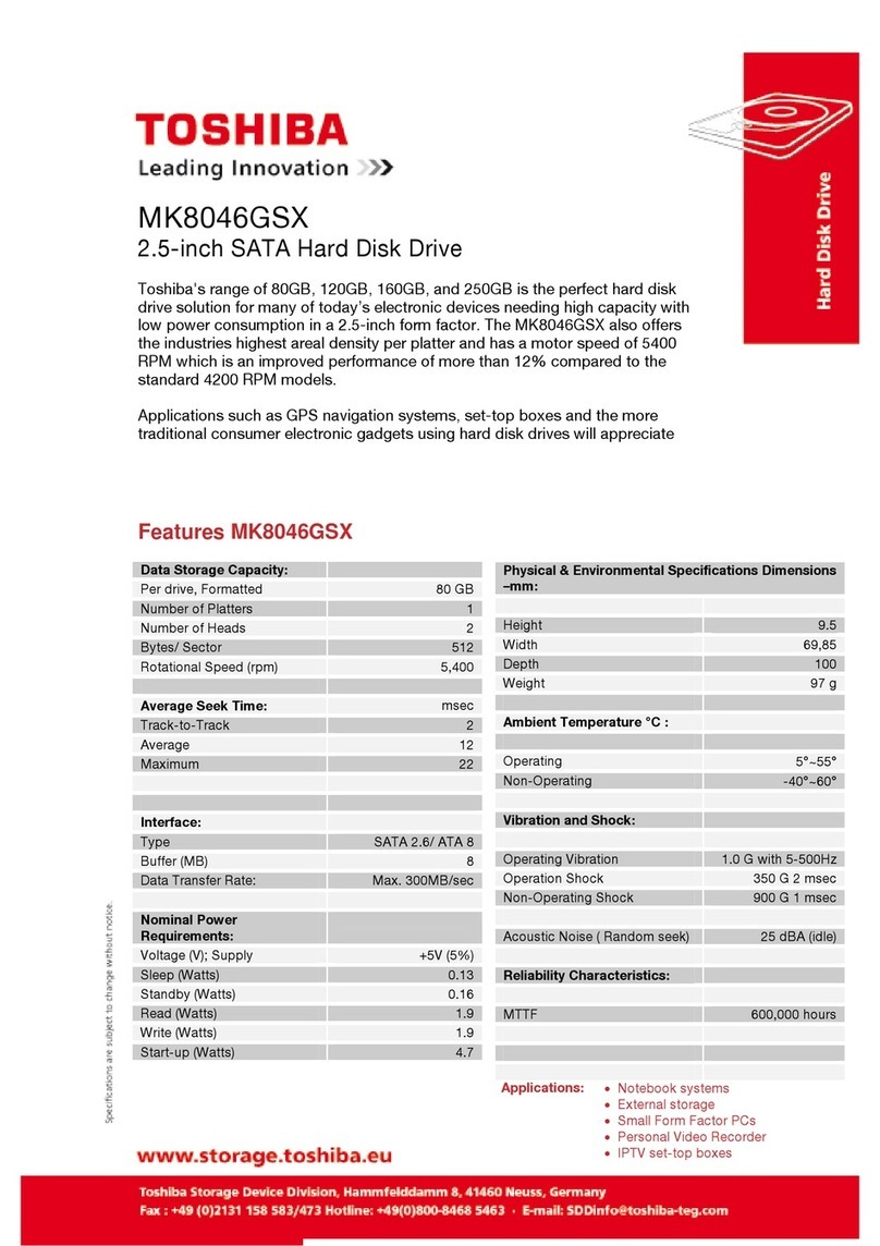 Toshiba MK8046GSX Features and specifications