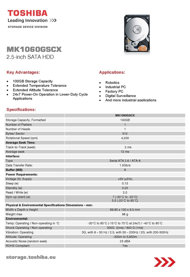 Toshiba MK1060GSCX Features and specifications