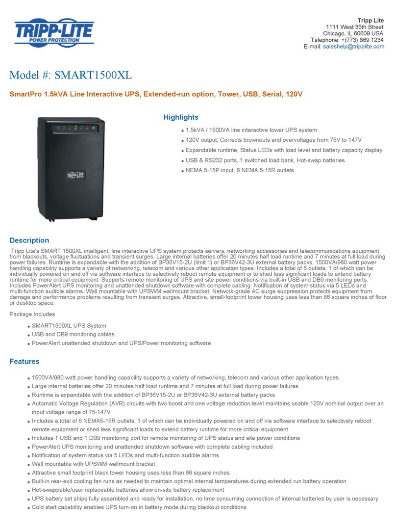 Tripp Lite SmartPro SMART1500XL Configuration guide