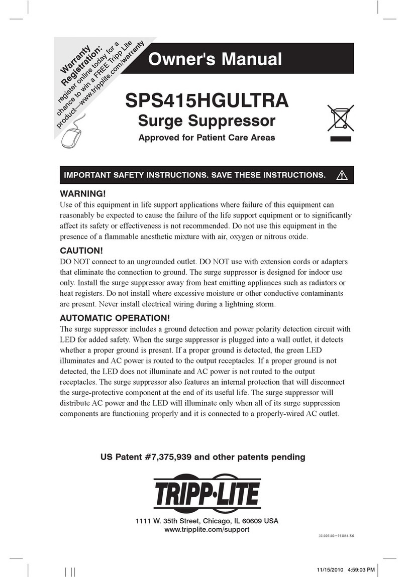 Tripp Lite SPS415HGULTRA owner's manual