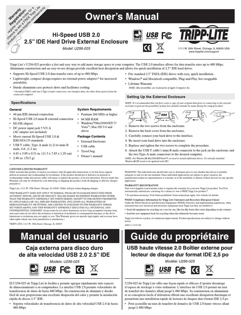 Tripp Lite U256-025 owner's manual