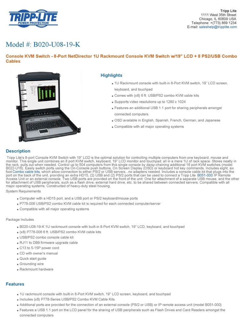 Tripp Lite B020-U08-19-K Configuration guide Tripp Lite B020-U08-19-K Configuration guide
