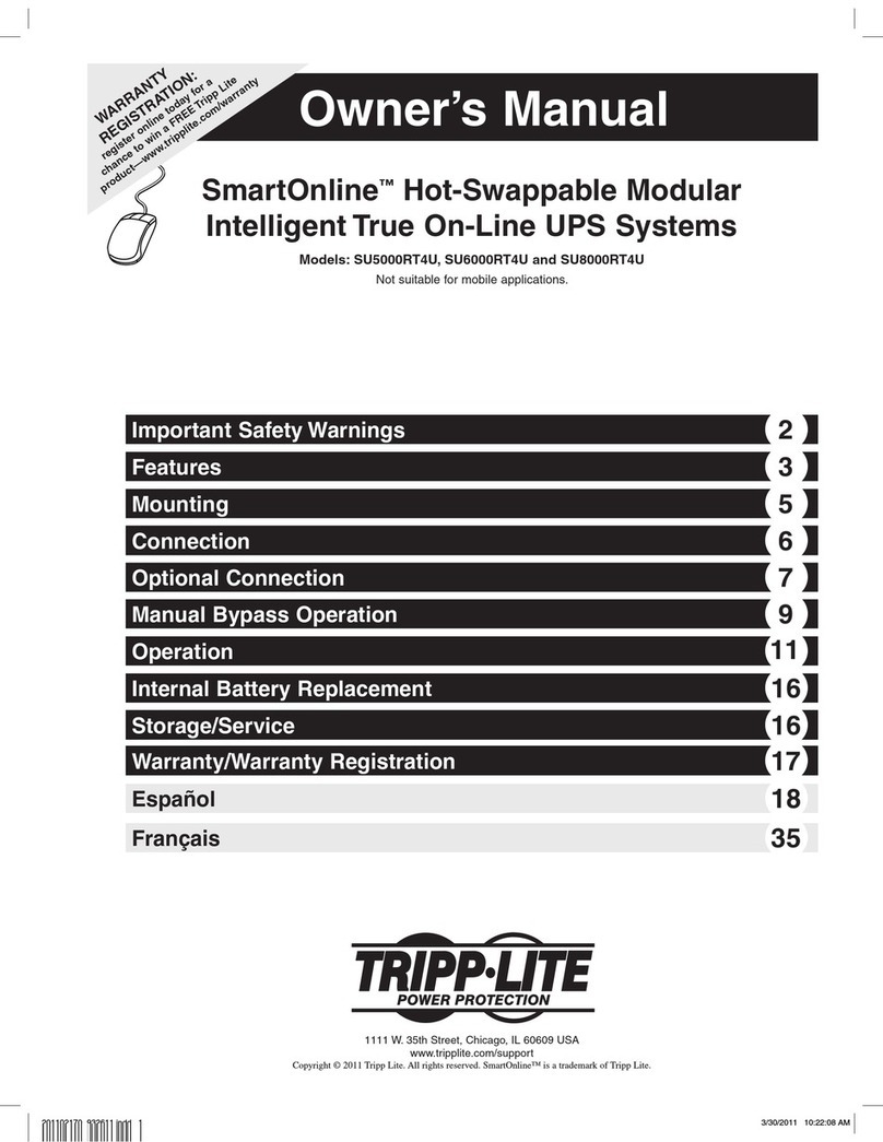Tripp Lite SmartOnline SU8000RT4U User manual