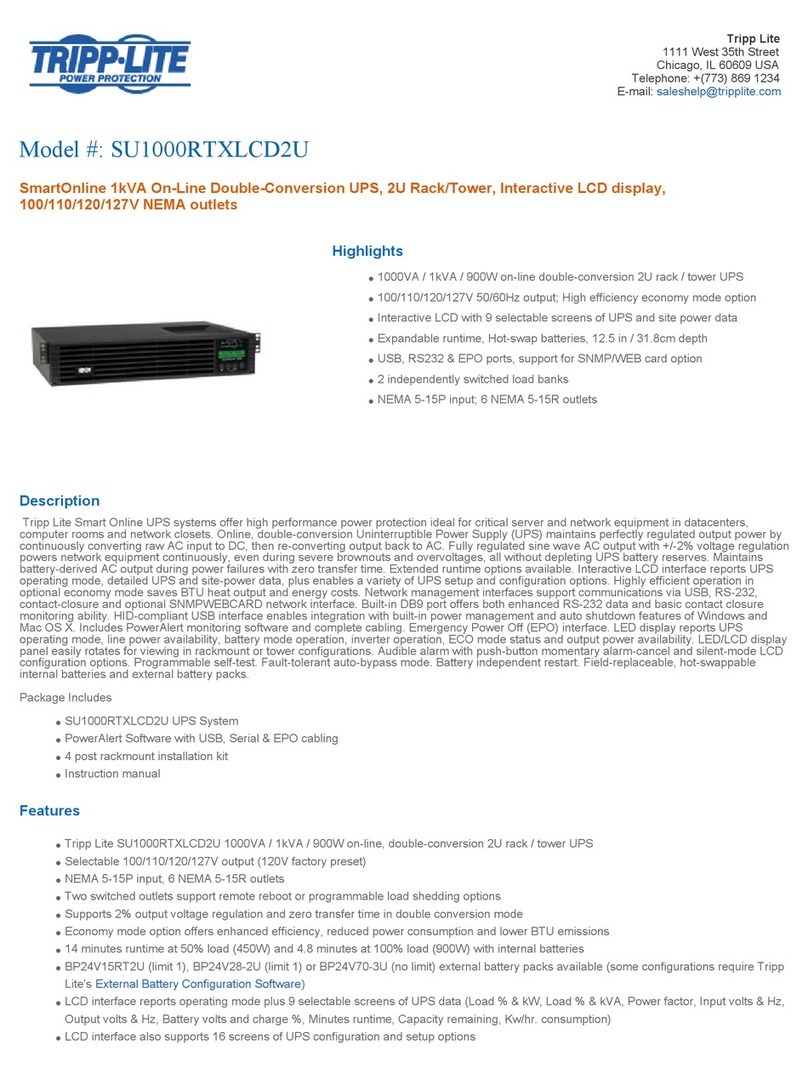 Tripp Lite SmartOnline SU1000RTXLCD2U Configuration guide