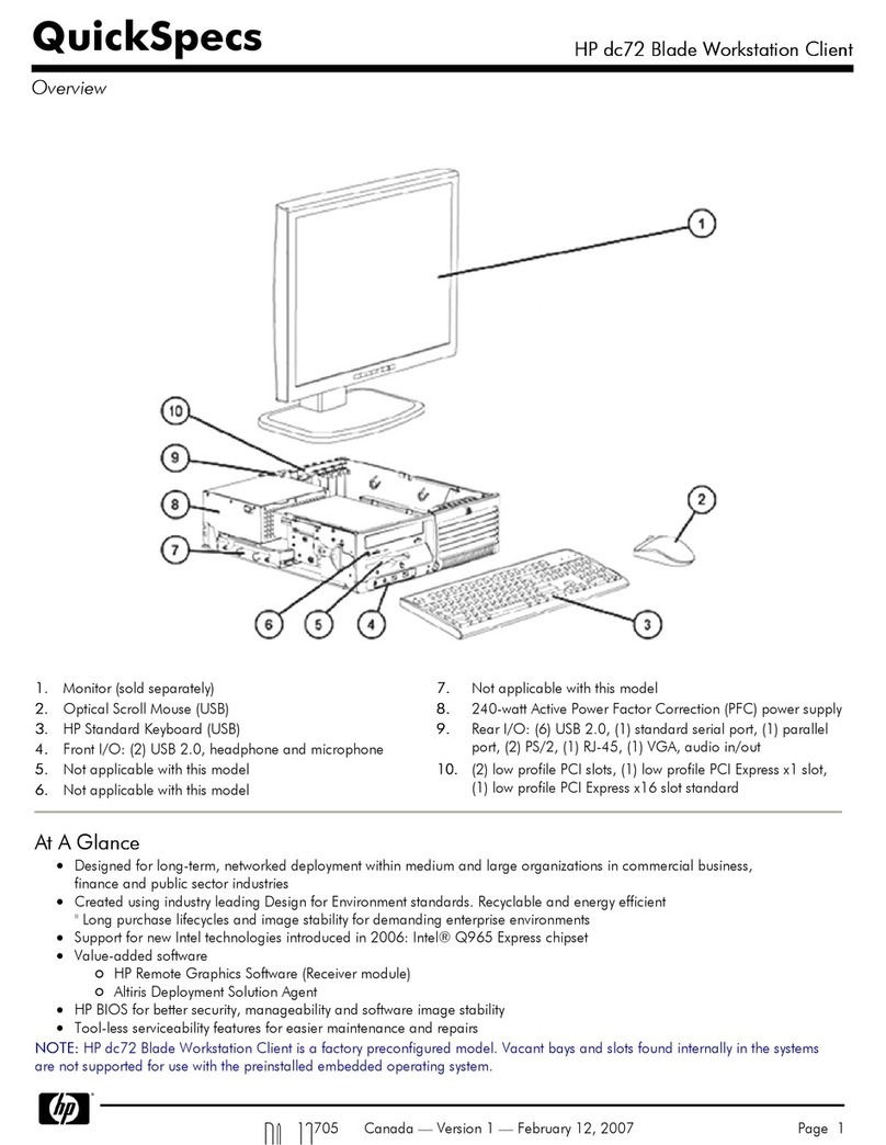 HP dc72 - Blade Workstation Client User manual