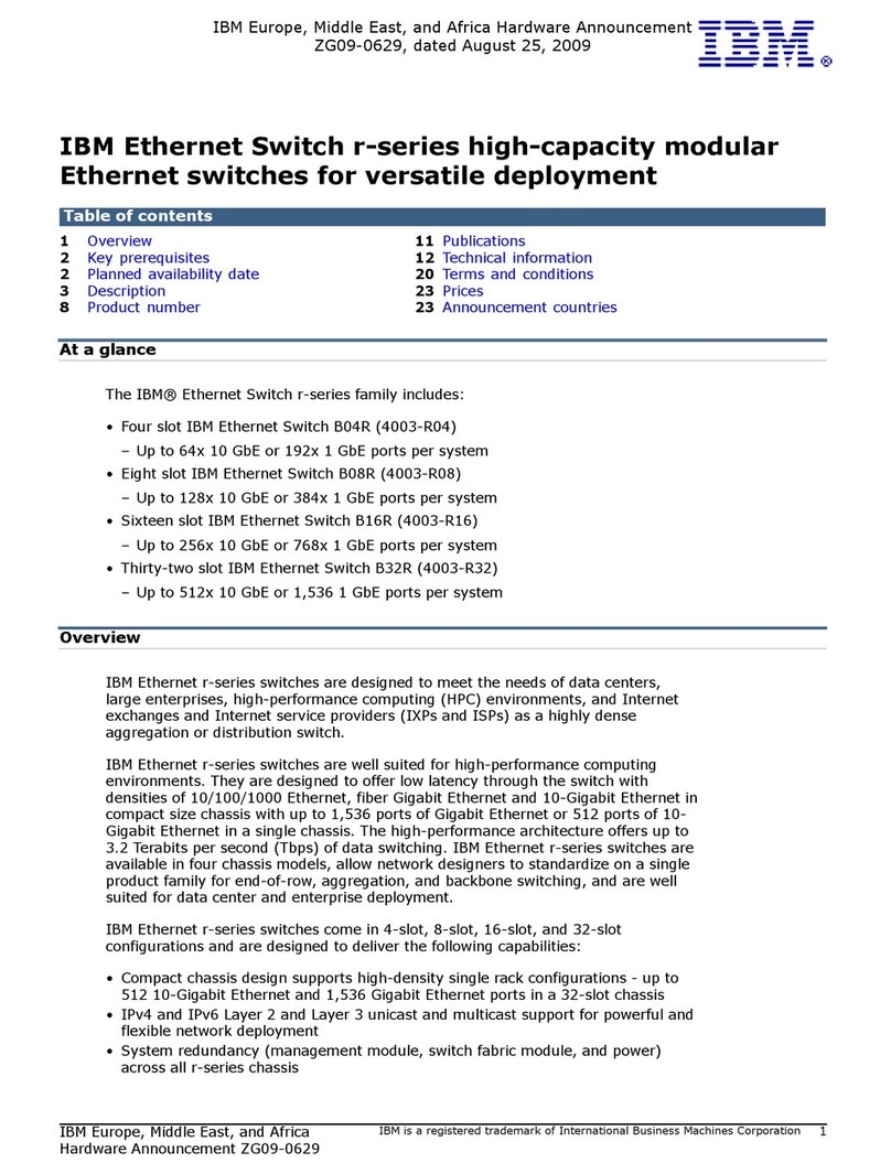 IBM Ethernet Switch r-series User manual