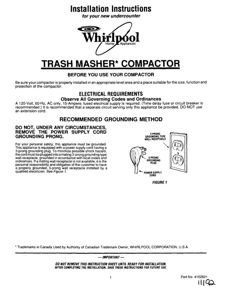 Whirlpool 4152821 installation instructions