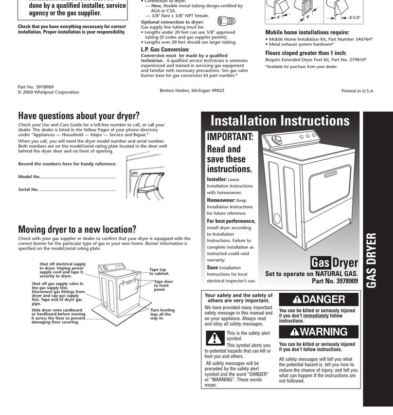 Whirlpool 3978909 installation instructions
