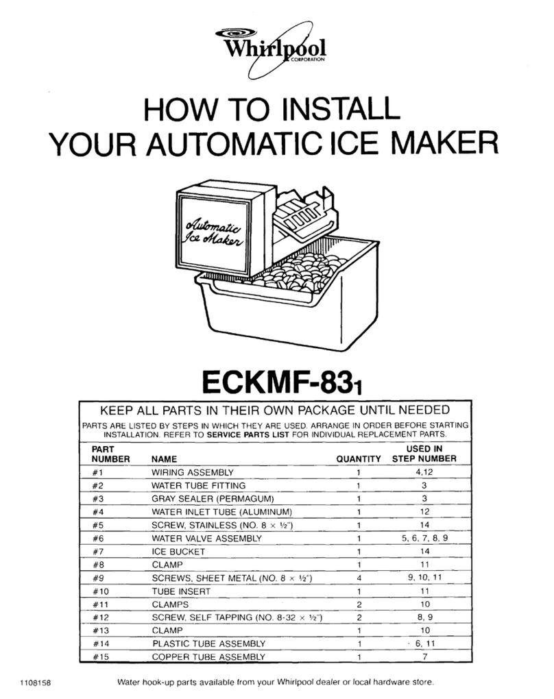 Whirlpool ECKMF-831 installation instructions