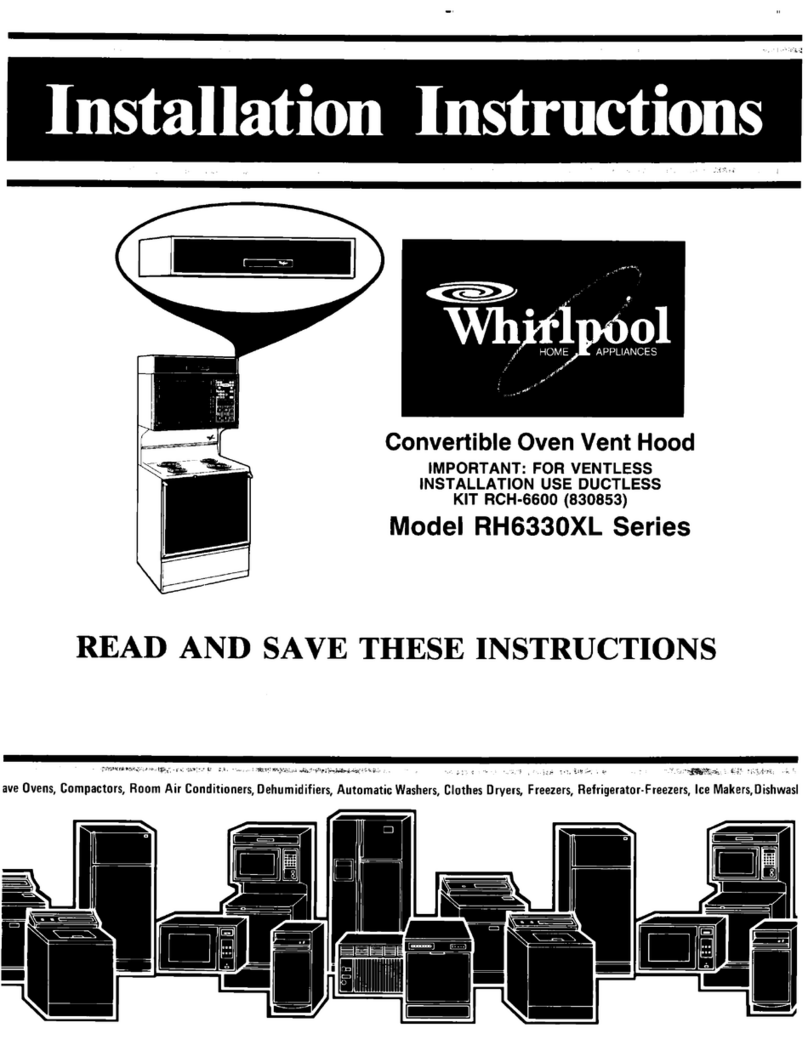Whirlpool RH6330XL SERIES installation instructions Whirlpool RH6330XL SERIES installation instructions