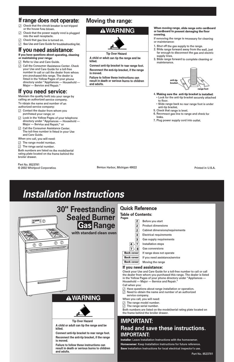 Whirlpool 8523781 installation instructions