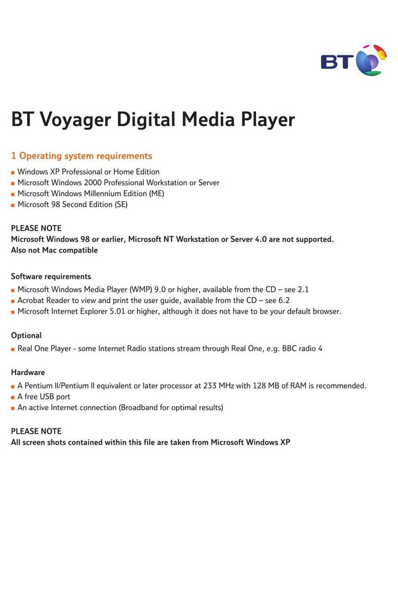 BT Voyager Digital Media Player Instruction Manual