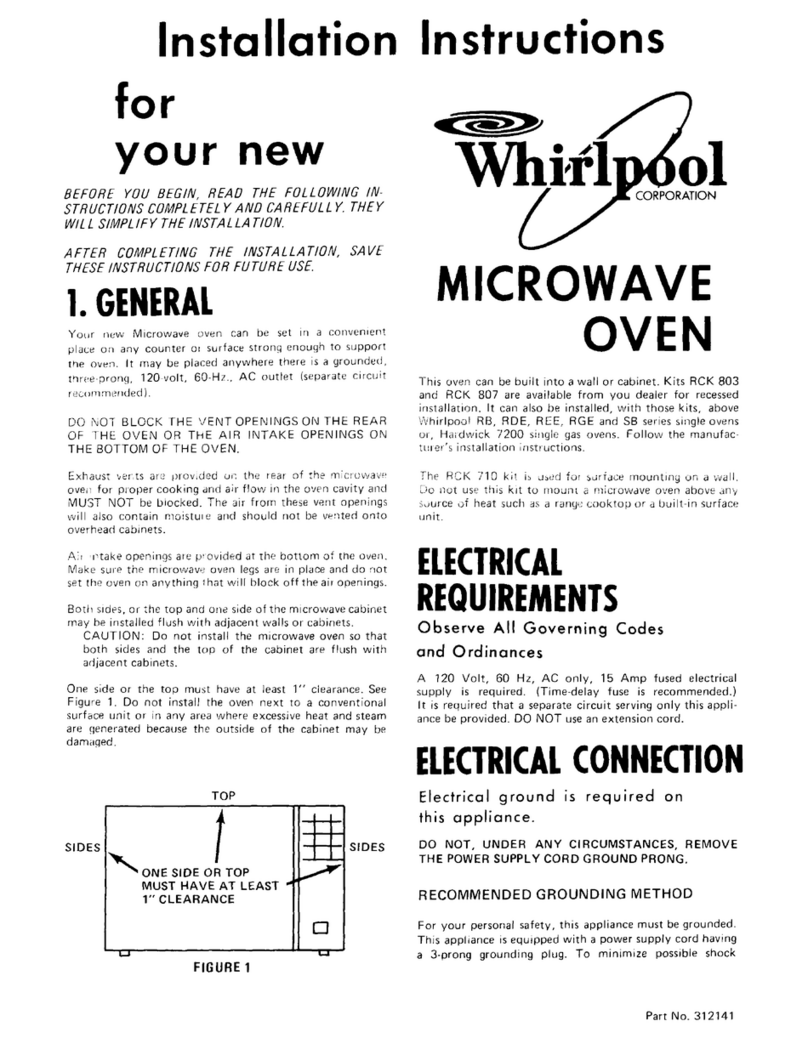 Whirlpool 312141 installation instructions
