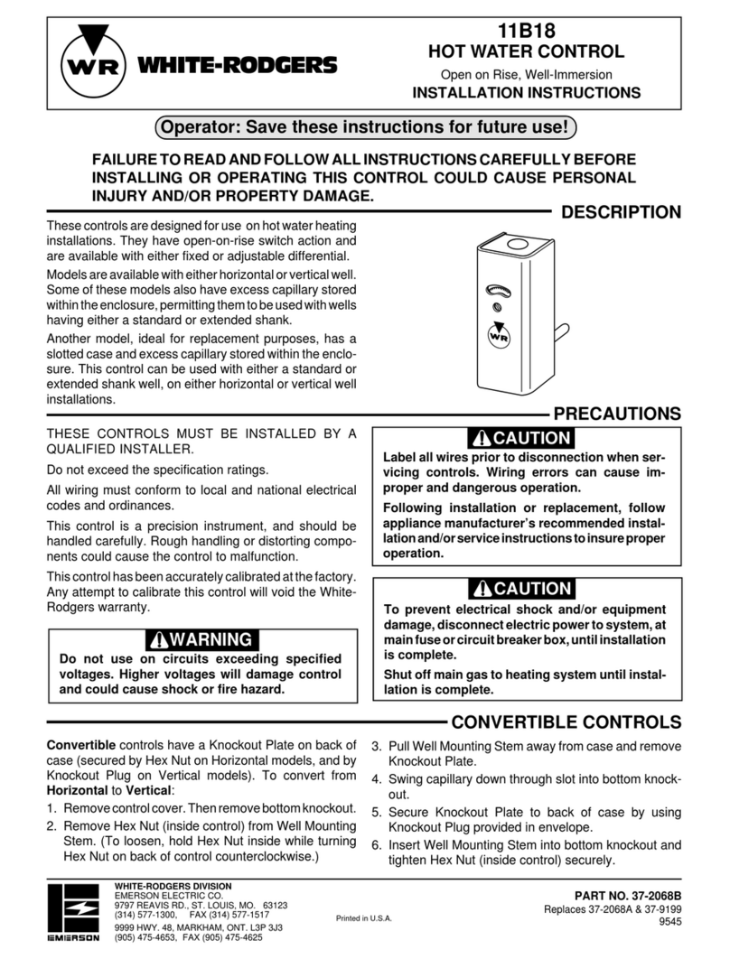 White Rodgers 11B18 installation instructions