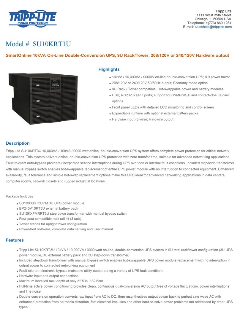 Tripp Lite SmartOnline SU10KRT3U User manual