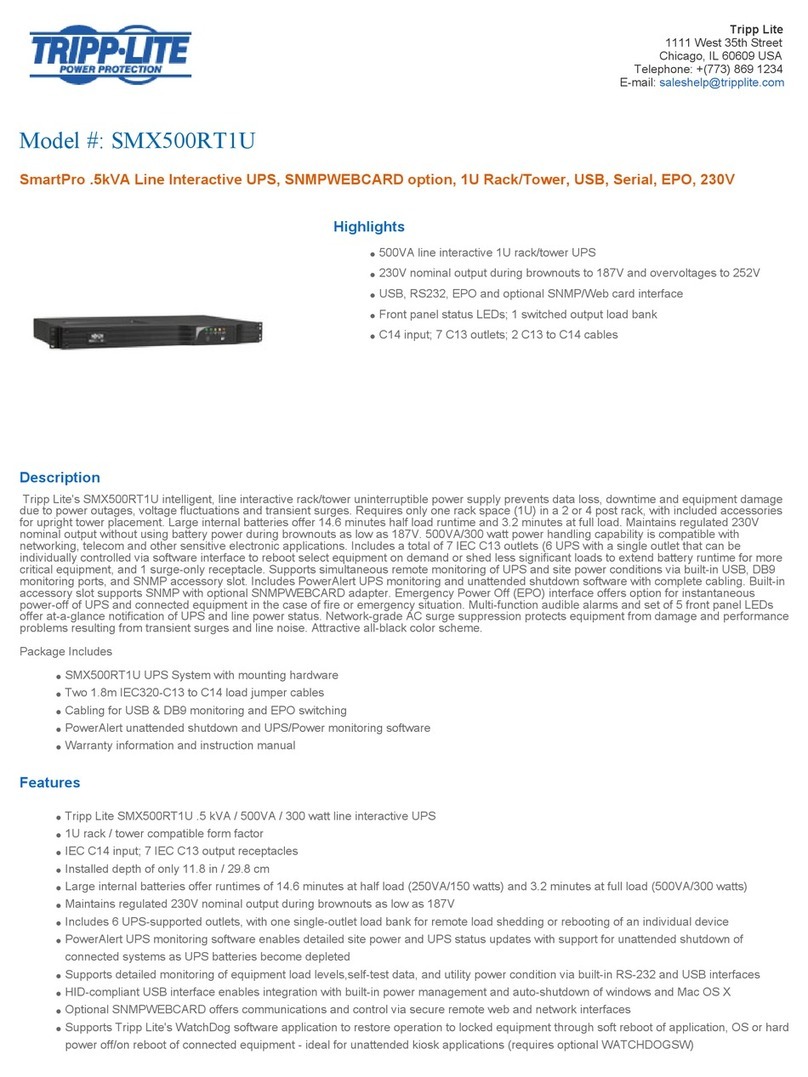 Tripp Lite SmartPro Rackmount SMX500RT1U Configuration guide