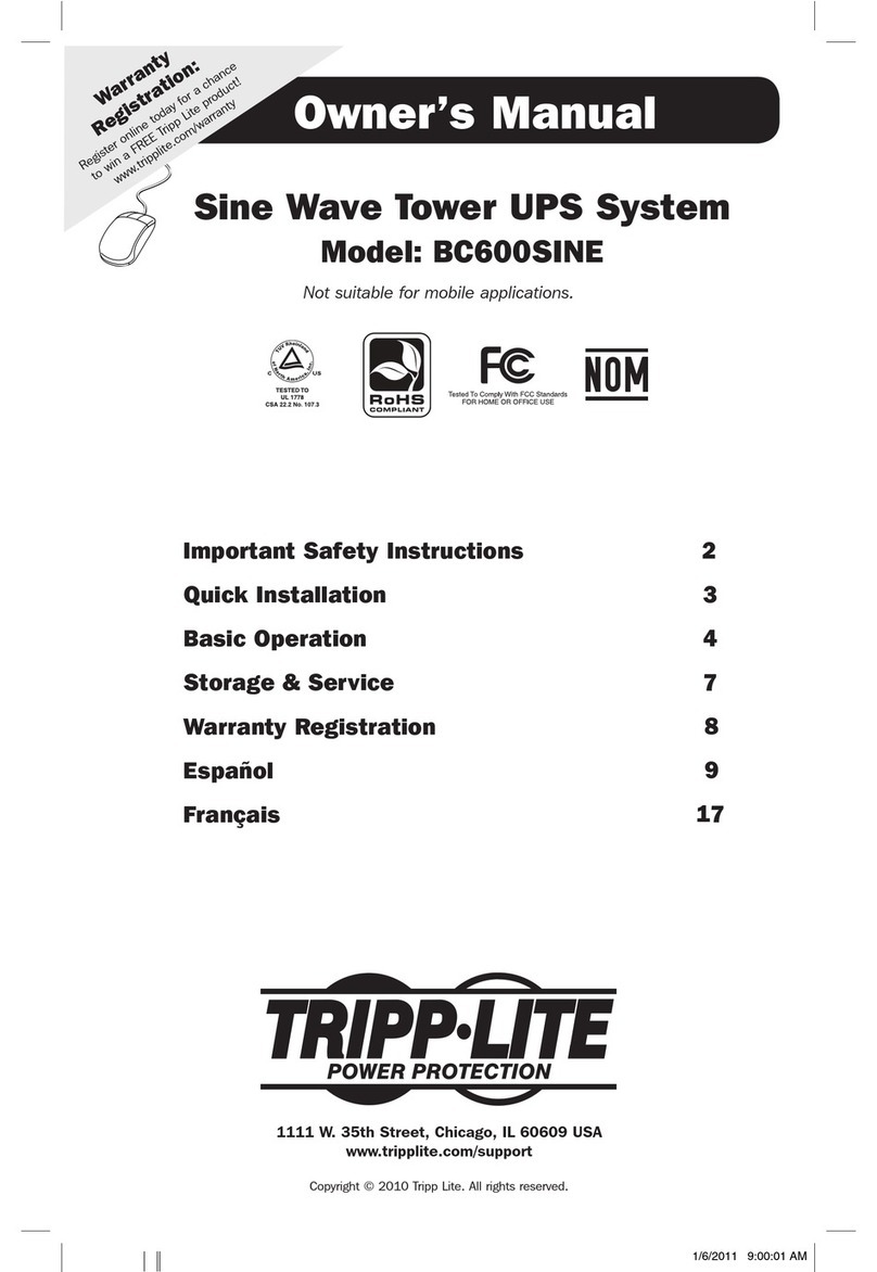Tripp Lite BC600SINE User manual
