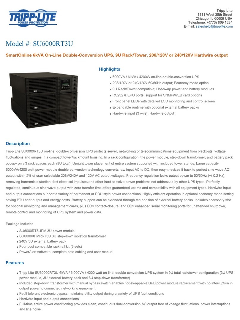 Tripp Lite SmartOnline SU6000RT3U Configuration guide