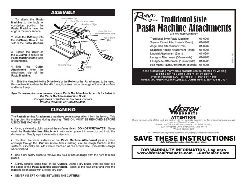 Weston Products Roma 01-02 Series Attachments