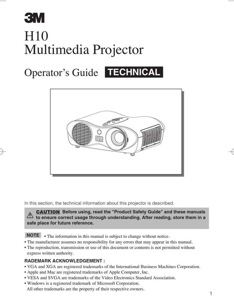 3M Multimedia Projector H10 Manual