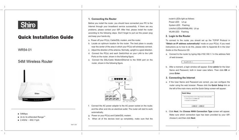 Shiro WR54-01 User manual