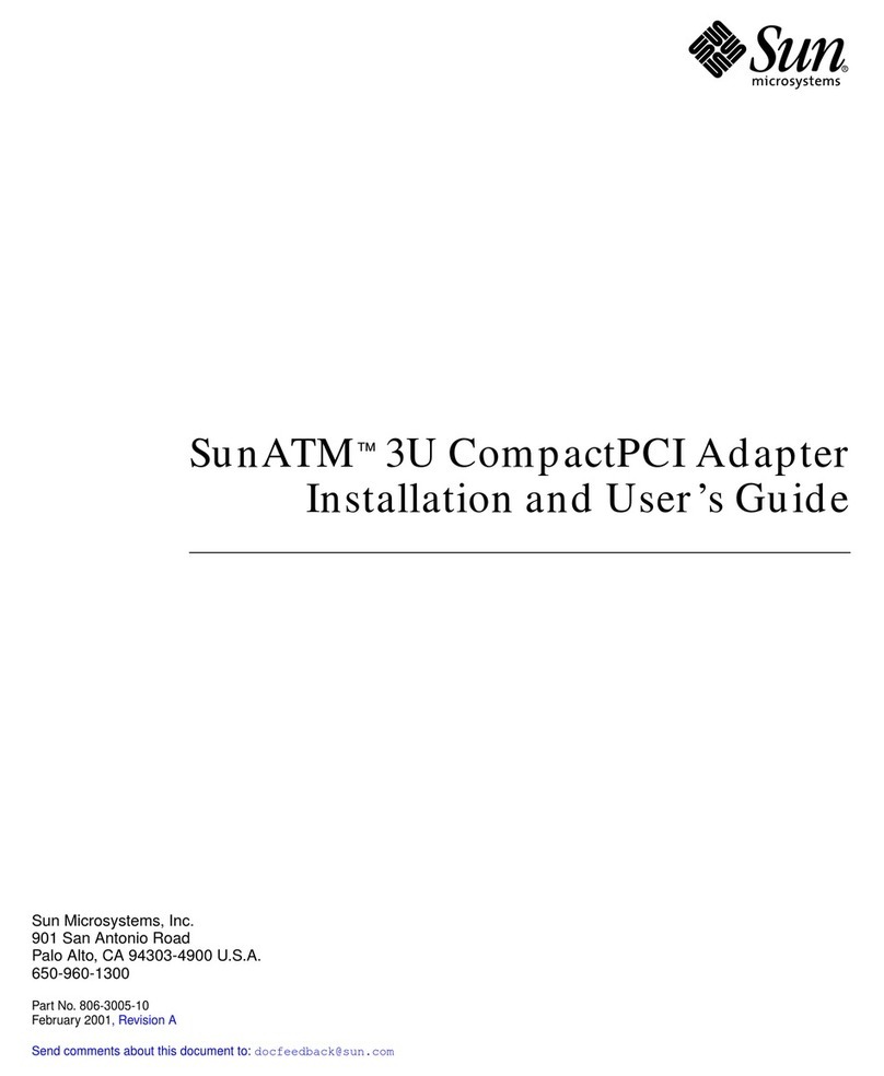Sun Microsystems SunATM 3U Installation and user guide Sun Microsystems SunATM 3U Installation and user guide