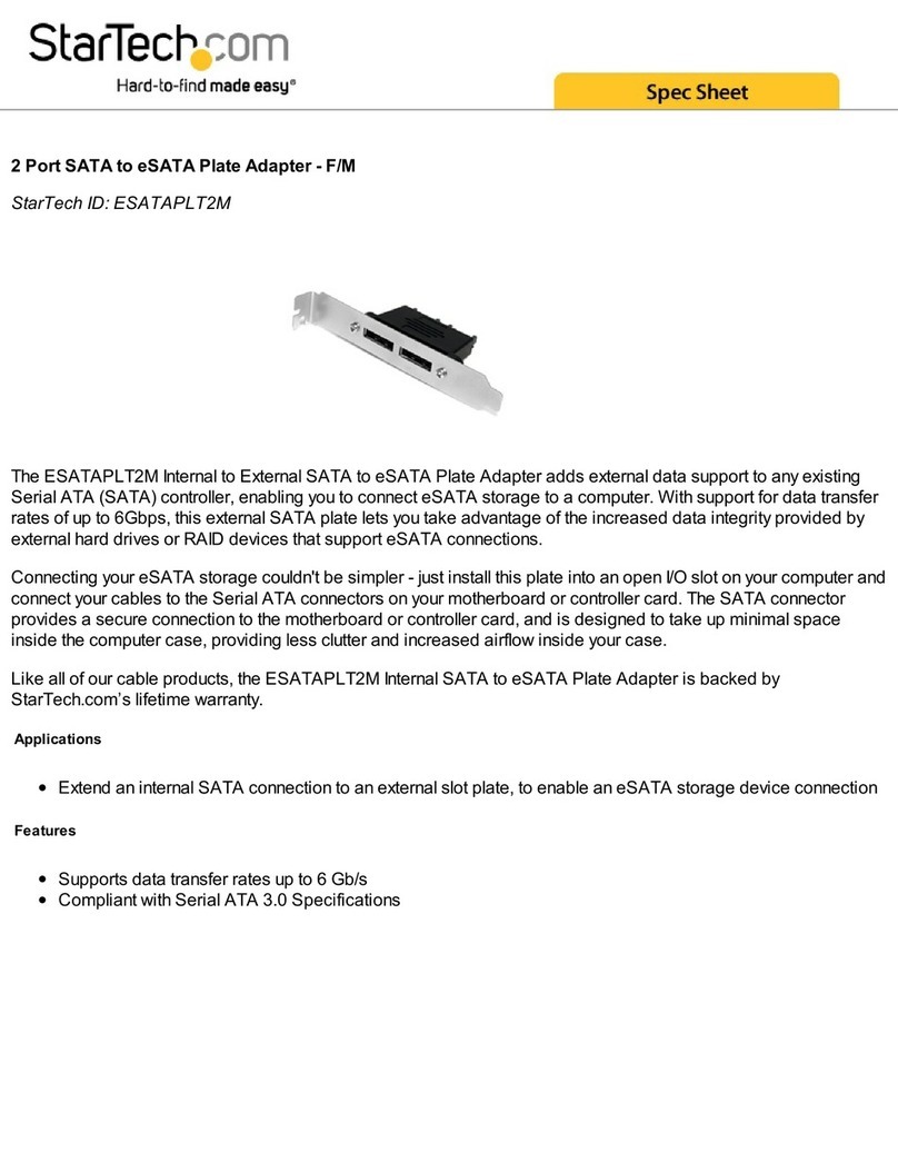 StarTech.com ESATAPLT2M System manual