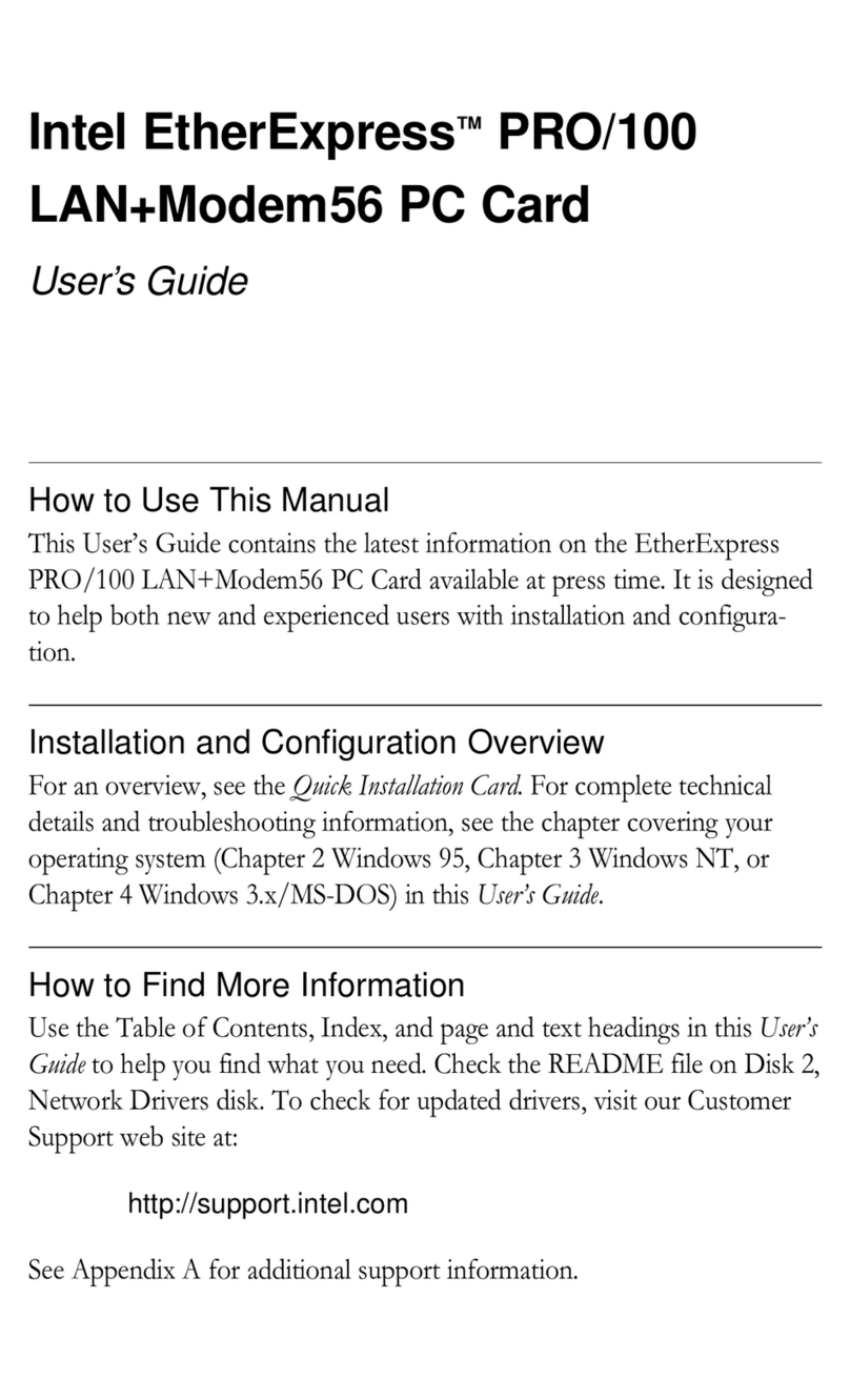 Intel ETHEREXPRESS PRO/100 User manual