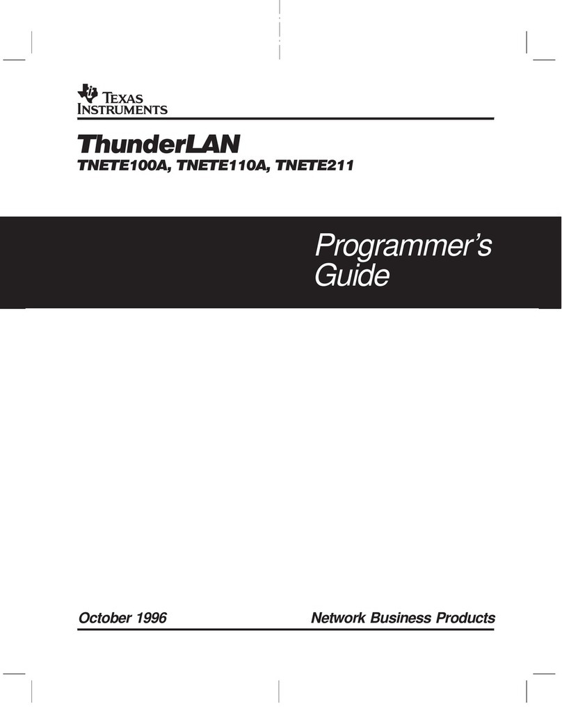 Texas Instruments ThunderLAN TNETE211 Programmer's guide Texas Instruments ThunderLAN TNETE211 Programmer's guide