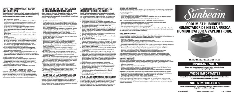 Sunbeam 631 User manual