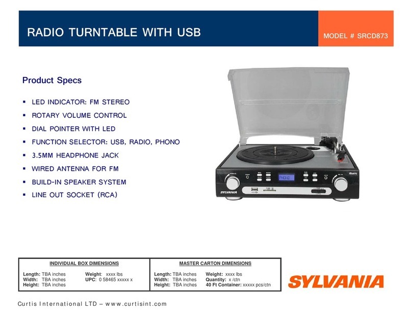 Sylvania SRCD873 Product specs